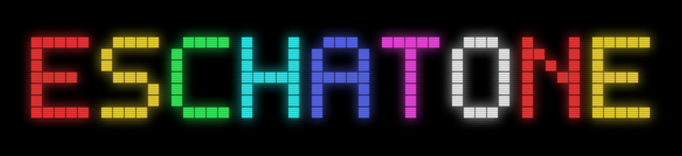 ESCHATONE wordmark rainbow